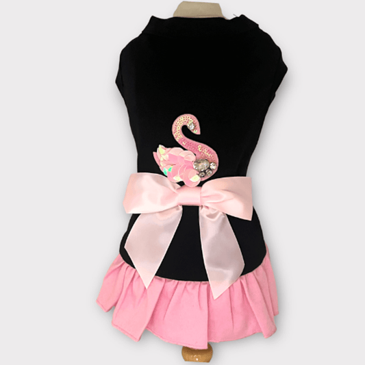 Swan Princess Spring Dog Dress with Ruffle and Sequin Appliqué-0