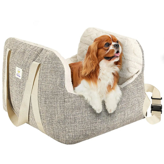 Pawaboo Small Dog Car Seat -Extra Soft Travel Carrier Bed